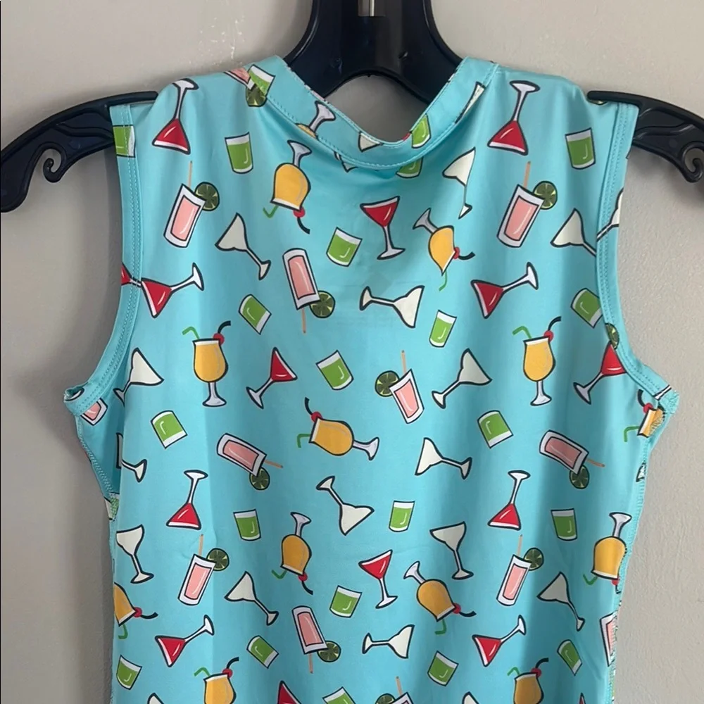 Proud 90 Colorful Cocktail Print Sleeveless Top - Picture 4 of 4